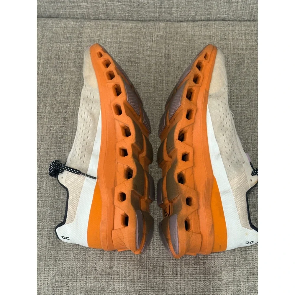 On Cloudmonster Womens Running Shoes Orange Cream Lavender Sneaker 11